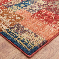 Home Patch Floral Soft Orange Multi Area Rug