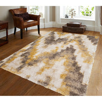 Lux Emma Casual Ikat Pattern 2-inch Thick Shag Soft Area Rug