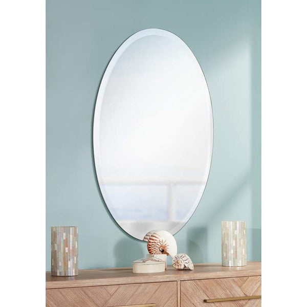 Oval Regency 24" x 48" Beveled Frameless Wall Mirror