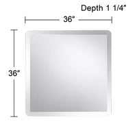 Galvin 36" Square Frameless Beveled Wall Mirror