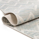 Modern Geometric Flatweave Blue Soft Area Rug