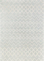 Modern Geometric Flatweave Blue Soft Area Rug