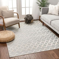 Modern Geometric Flatweave Blue Soft Area Rug