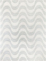 Modern Abstract Blue Flatweave Soft Area Rug
