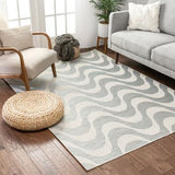 Modern Abstract Blue Flatweave Soft Area Rug