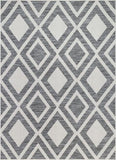 Modern Bold Flatweave Grey Soft Area Rug