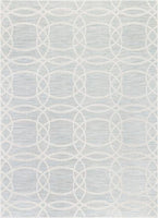 Modern Geometric Flatweave Blue Soft Area Rug
