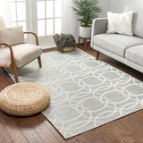 Modern Geometric Flatweave Blue Soft Area Rug