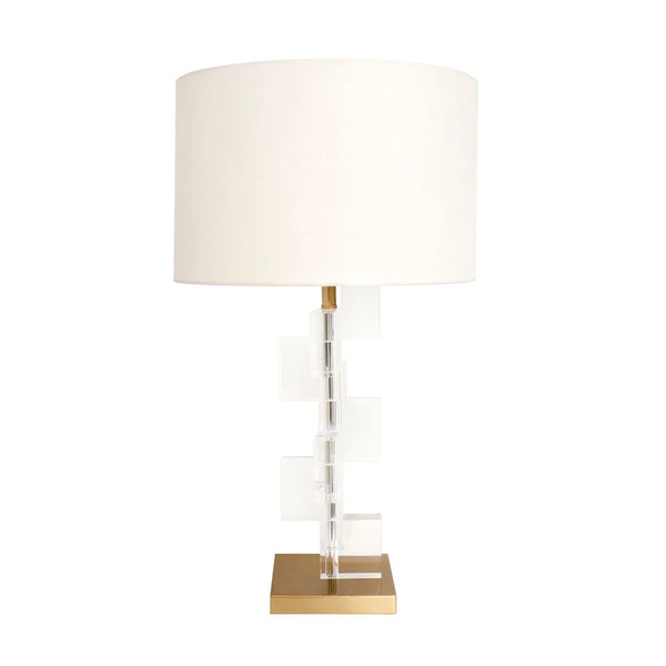 Pasargad Home Spire Collection in Modern Style Table Lamp with E27 bulb and White Shade, On-Off Switch - L27"xD15"