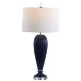 Pearl 32.5" Glass/Crystal LED Table Lamp, Navy