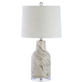 Penelope 23" Ceramic LED Table Lamp, Gray/White by JONATHAN Y