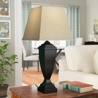 Transitional Dark Bronze Finish 30" Table Lamp Set (Set of 2)