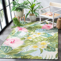 Barbados Zalja Tropical Indoor/ Outdoor Patio Backyard Soft Rug