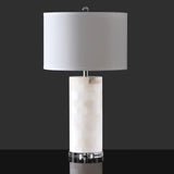 Couture Massey Round Alabaster Table Lamp - 15 IN W x 15 IN D x 27 IN H