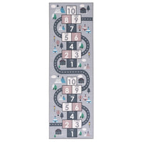 Kids Playhouse Arendine Hopscotch Machine Washable Area Soft Rug