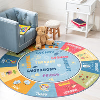 Kids Playhouse Avril Days and Months Machine Washable Soft Rug