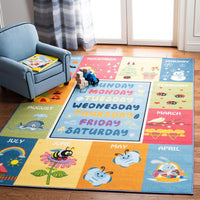 Kids Playhouse Avril Days and Months Machine Washable Soft Rug