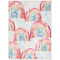 Kids Playhouse Rachida Rainbow Machine Washable Soft Rug