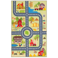 Kids Playhouse Violanthi Neighborhood Road Machine Washable Soft Rug