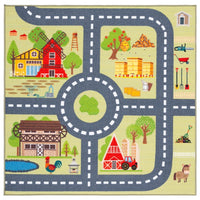 Kids Playhouse Violanthi Neighborhood Road Machine Washable Soft Rug
