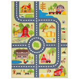 Kids Playhouse Violanthi Neighborhood Road Machine Washable Soft Rug