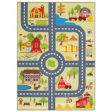 Kids Playhouse Violanthi Neighborhood Road Machine Washable Soft Rug