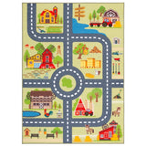 Kids Playhouse Violanthi Neighborhood Road Machine Washable Soft Rug
