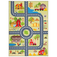 Kids Playhouse Violanthi Neighborhood Road Machine Washable Soft Rug