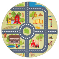 Kids Playhouse Violanthi Neighborhood Road Machine Washable Soft Rug