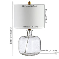 21-inch Armena Clear/ Brass Gold LED Table Lamp - 12" W x 12" L x 21.5" H