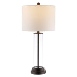 Cassian Modern Farmhouse Glass 26-inch Table Lamp - 14" x 14" x 26"