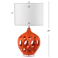 Lighting 29-inch Orange Regina Ceramic Table Lamp - 16"x16"x29"