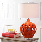 Lighting 29-inch Orange Regina Ceramic Table Lamp - 16"x16"x29"