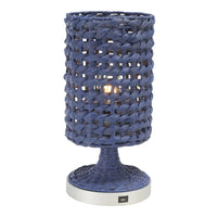 Lighting Knowles Tropical Coastal Boho 16-inch Table Lamp with USB - 8 in. W x 8 in. D x 16 in. H