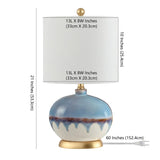Lighting Koa Blue 21-inch Ceramic LED Table Lamp - 13" W x 8" L x 21" H