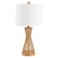 Lighting Magnus Natural Bamboo 26-inch LED Table Lamp - 13" W x 13" L x 25.5" H