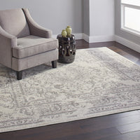 Luxurious Vintage Ivory Silver Area Rugs