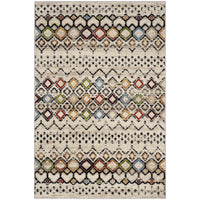 Modern Moroccan Pattern Ivory Multi-Color Area Rug
