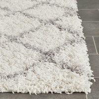 Ivory Grey Soft Plush Area Rug Shag
