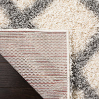 Ivory Grey Soft Plush Area Rug Shag