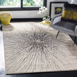 Contemporary Burst Pattern Black Ivory Soft Area rugs