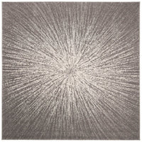 Contemporary Burst Pattern Dark Grey Ivory Soft Area rugs
