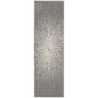 Contemporary Burst Pattern Dark Grey Ivory Soft Area rugs