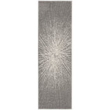 Contemporary Burst Pattern Dark Grey Ivory Soft Area rugs