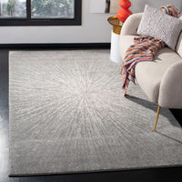 Contemporary Burst Pattern Dark Grey Ivory Soft Area rugs
