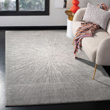 Contemporary Burst Pattern Dark Grey Ivory Soft Area rugs