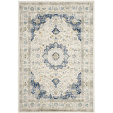 Vintage Ivory Blue Area Rug