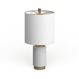 Lighting 16" Davion Table Lamp White Brass Gold - 8"x8"x16"