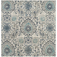 Floral Cream/ Light Grey/Gray Area Rugs