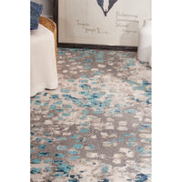 Abstract Grey Light Blue Soft Area Rug